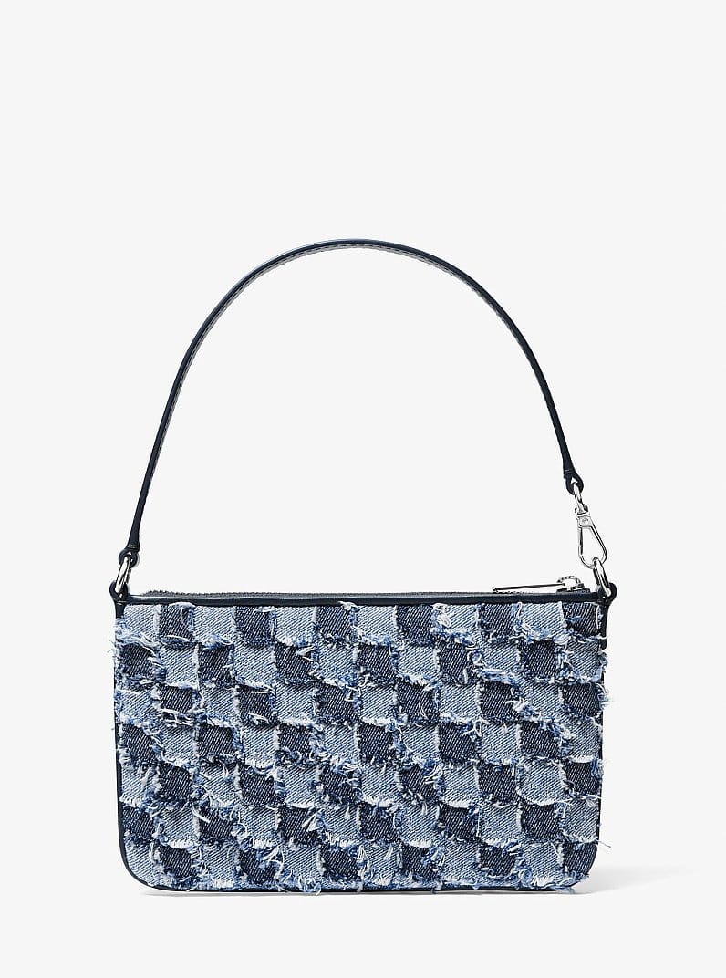 Jet Set Travel Small Patchwork Denim Convertible Wristlet