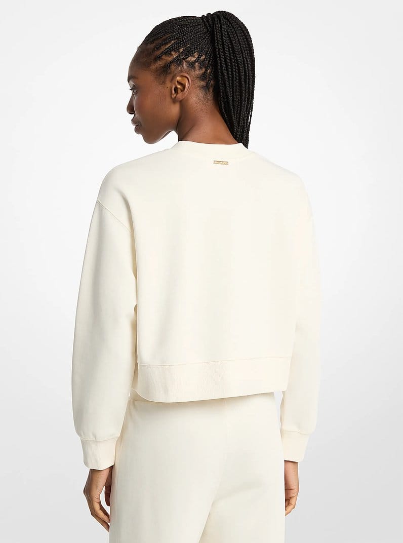 Graphic Logo Cotton Blend Cropped Sweatshirt