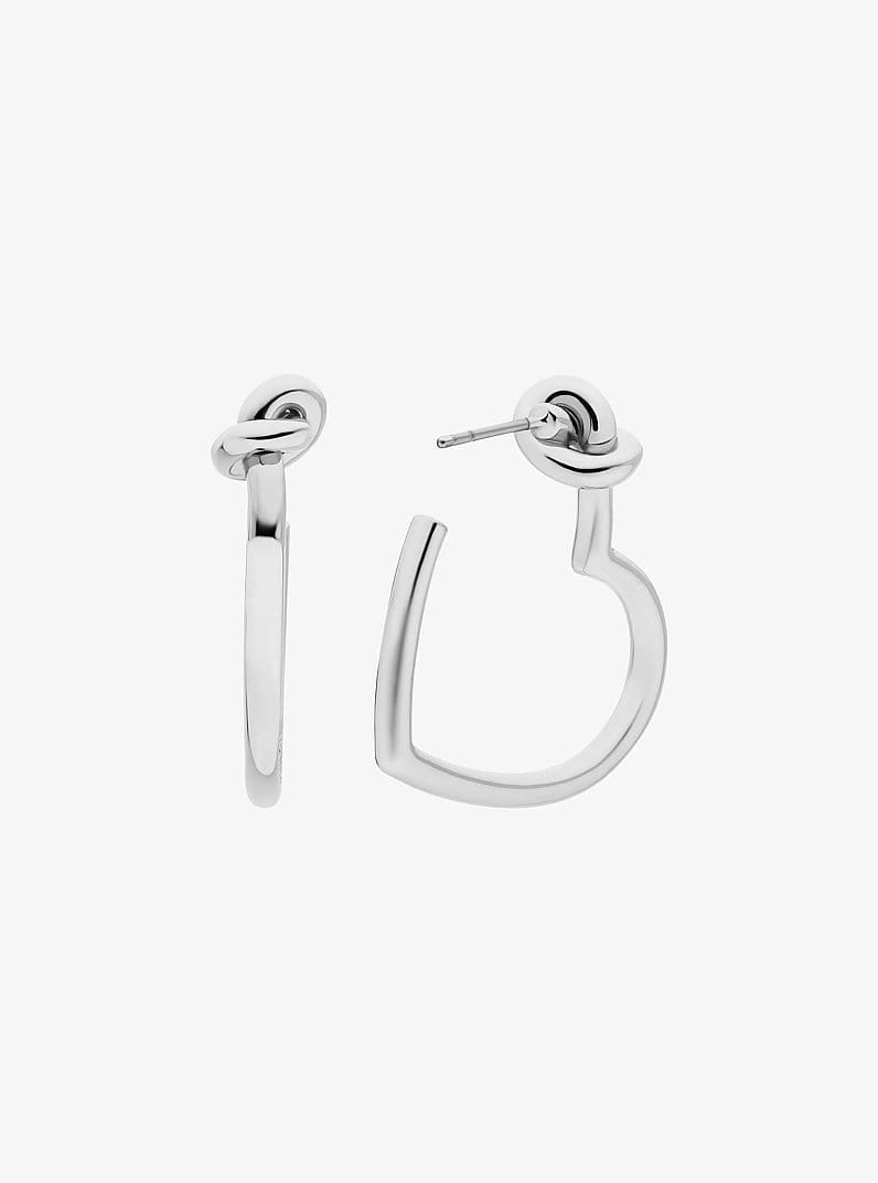 Knotted Heart Hoop Earrings