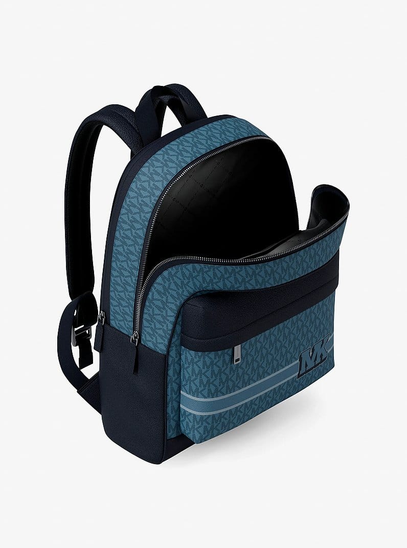 Pacey Embellished Striped Signature Logo Backpack