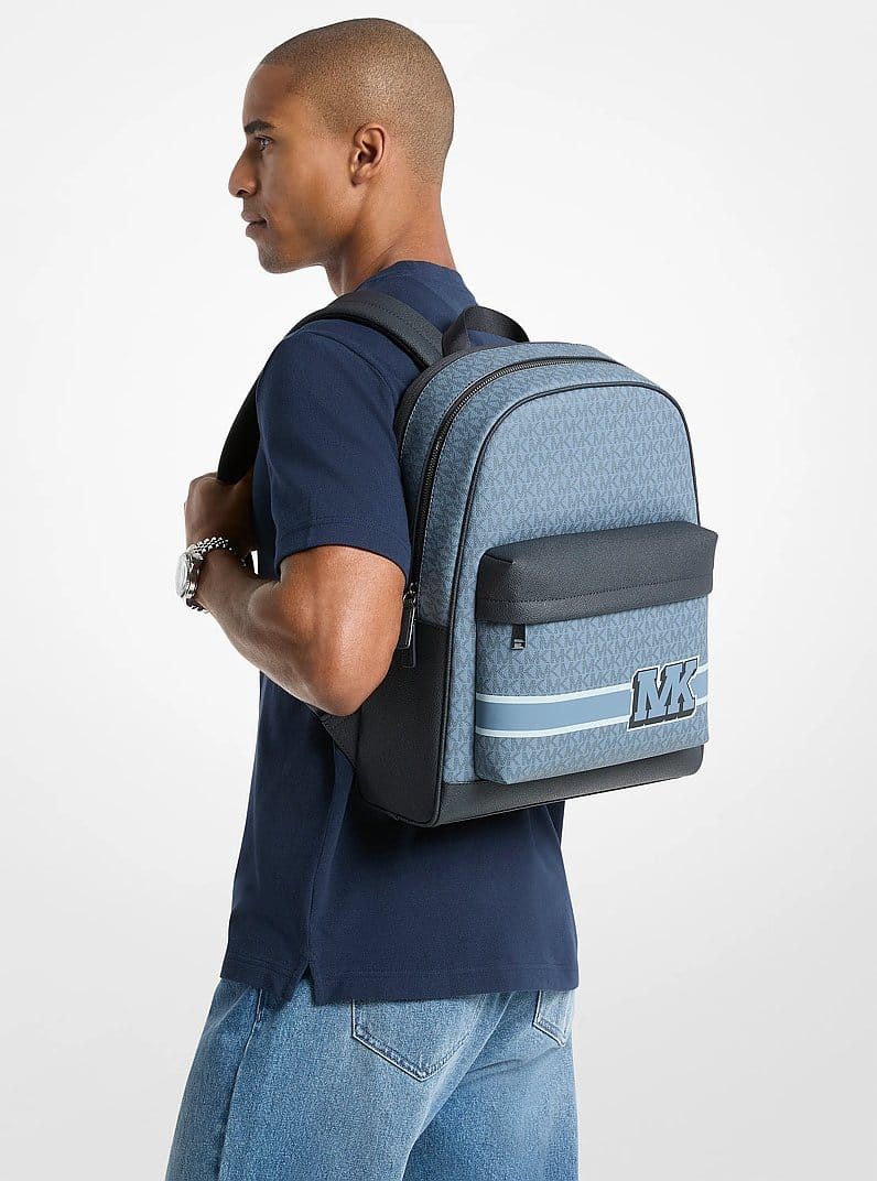 Pacey Embellished Striped Signature Logo Backpack