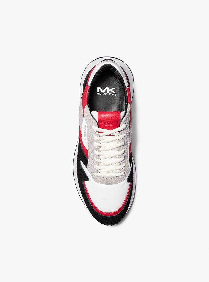 Dax Color-Block Leather and Suede Trainer