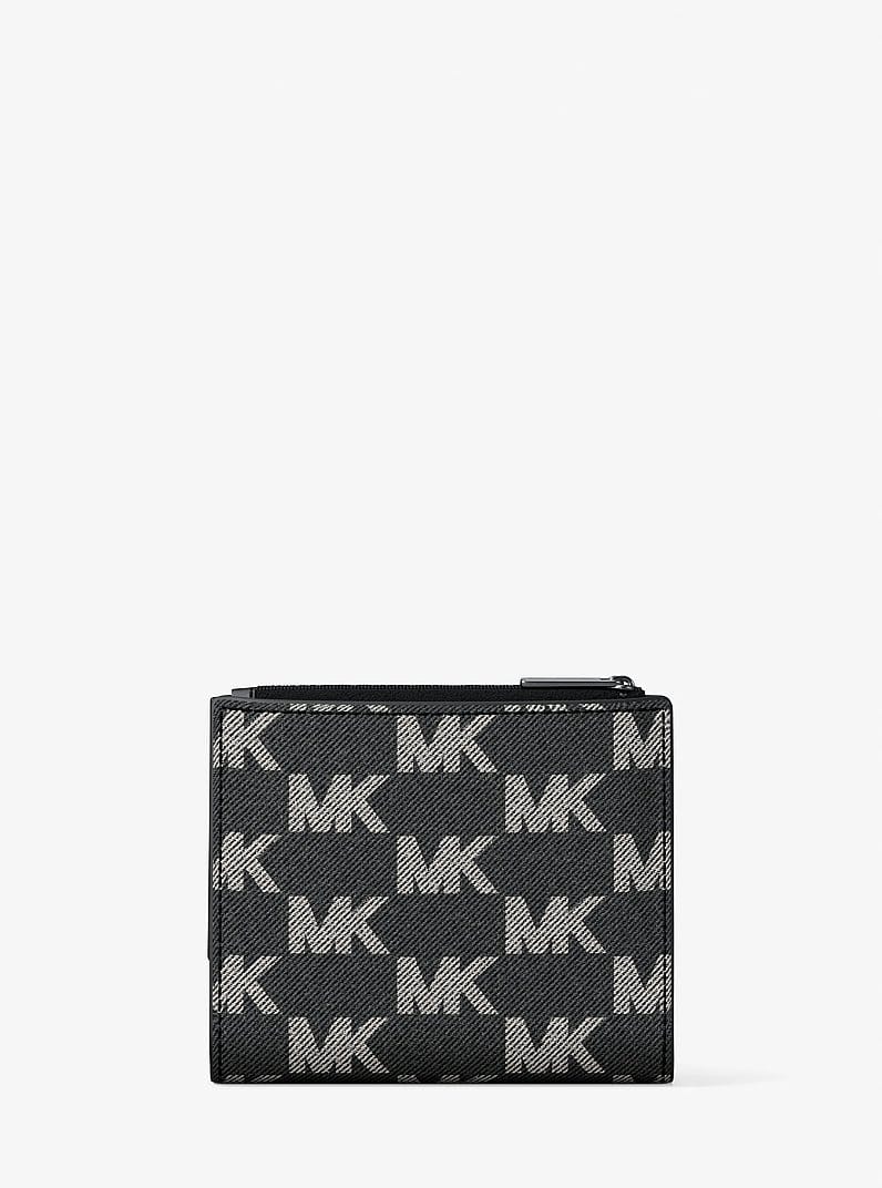 Cooper Medium Logo Jacquard Denim Zip Wallet