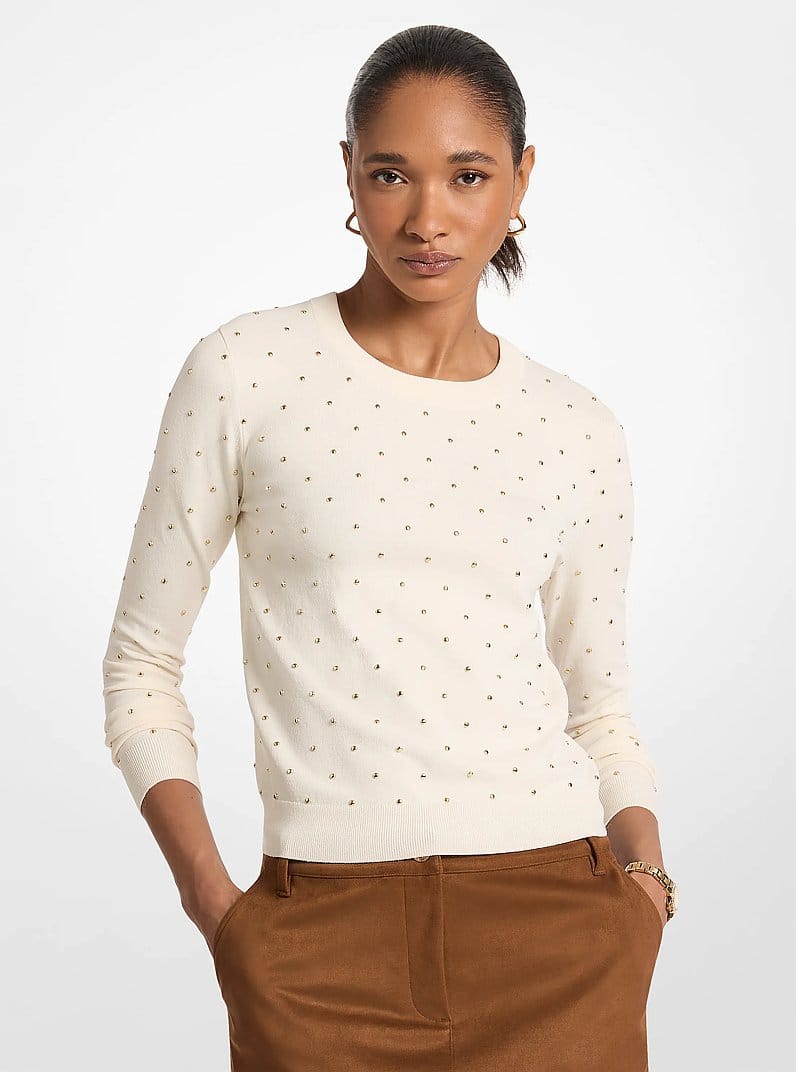 Studded Stretch Viscose Sweater