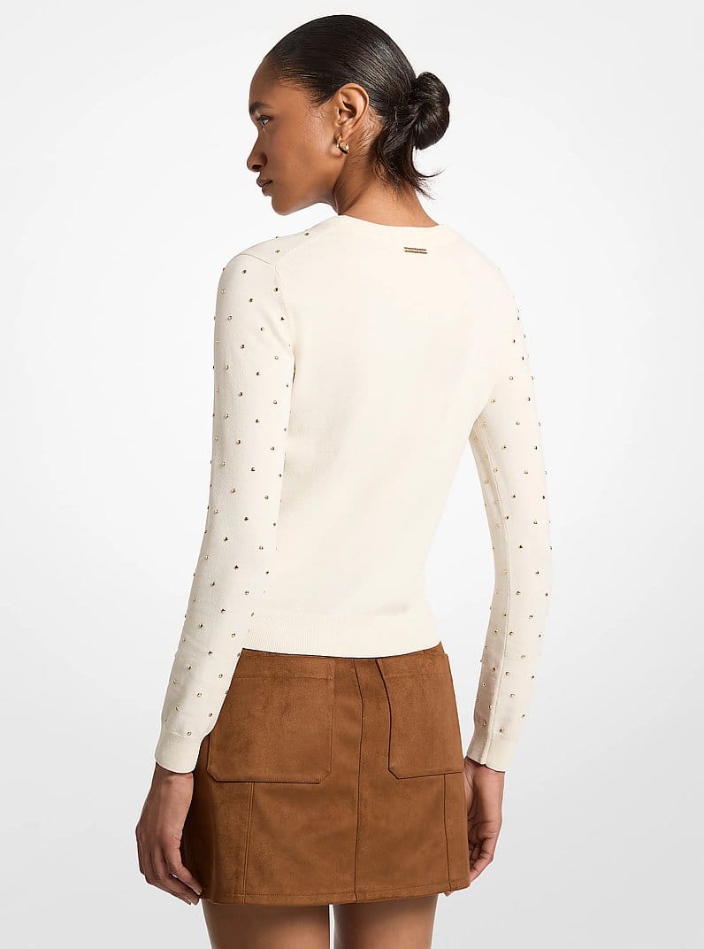 Studded Stretch Viscose Sweater