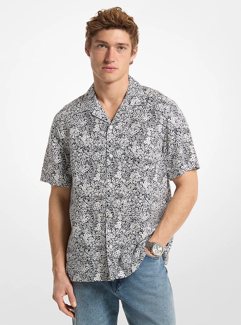 Floral Print Linen Shirt