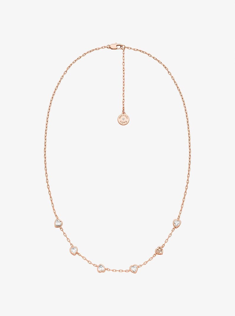 Heart Cubic Zirconia Necklace and Stud Earrings Gift Set