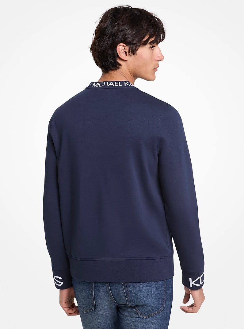 Logo Trim Cotton Blend Sweatshirt