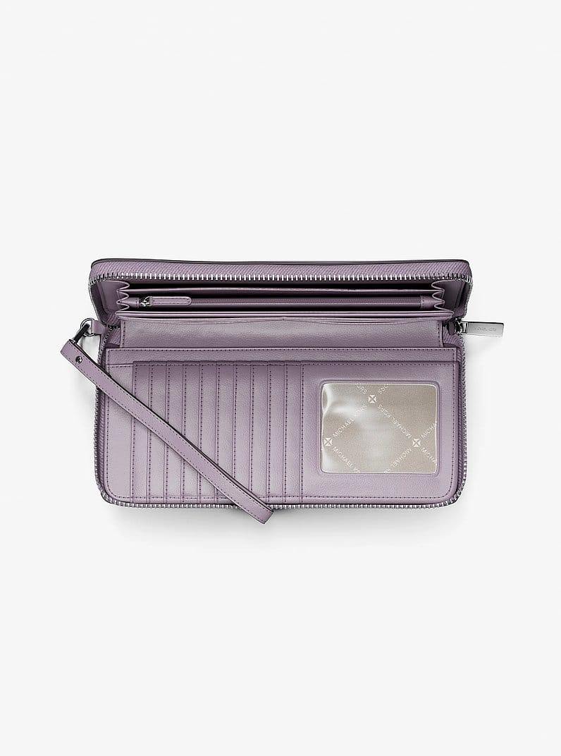 Large Pebbled Leather Continental Wallet
