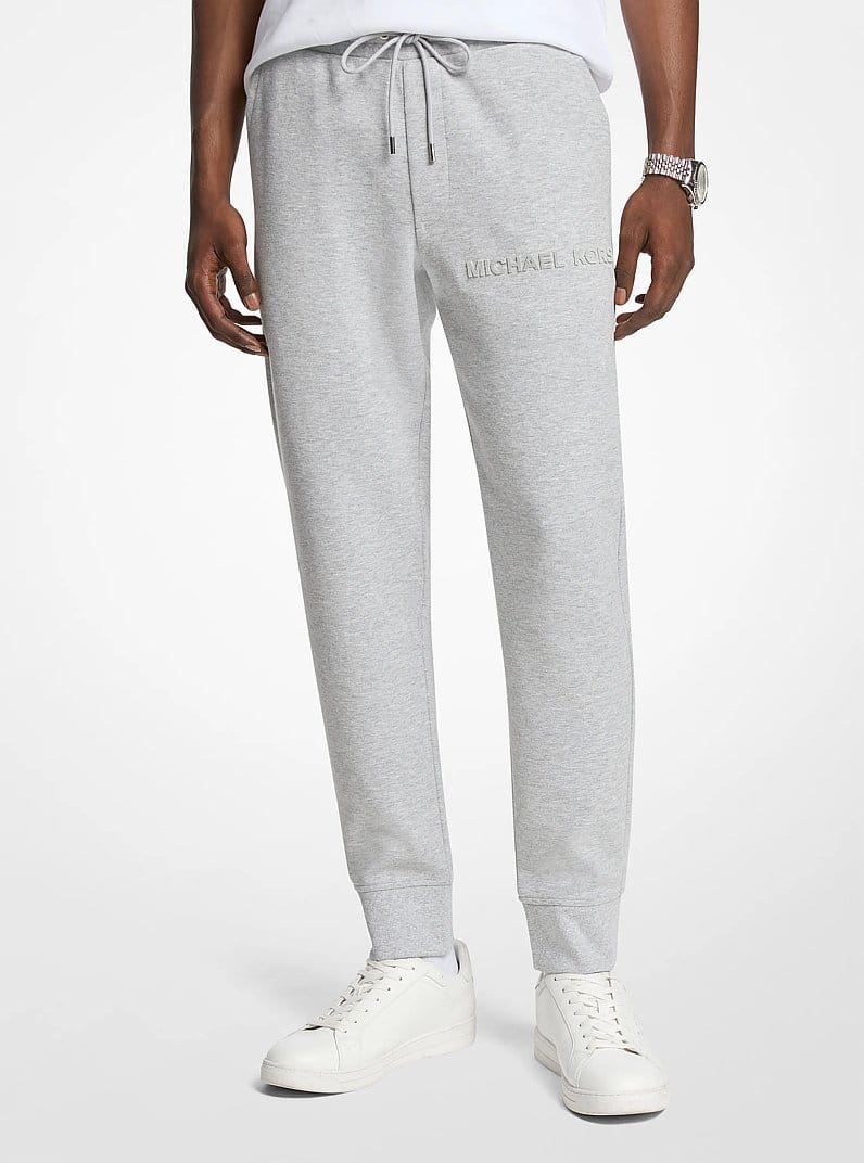 Embossed Logo Cotton Blend Joggers
