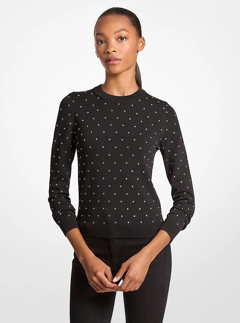 Studded Stretch Viscose Sweater