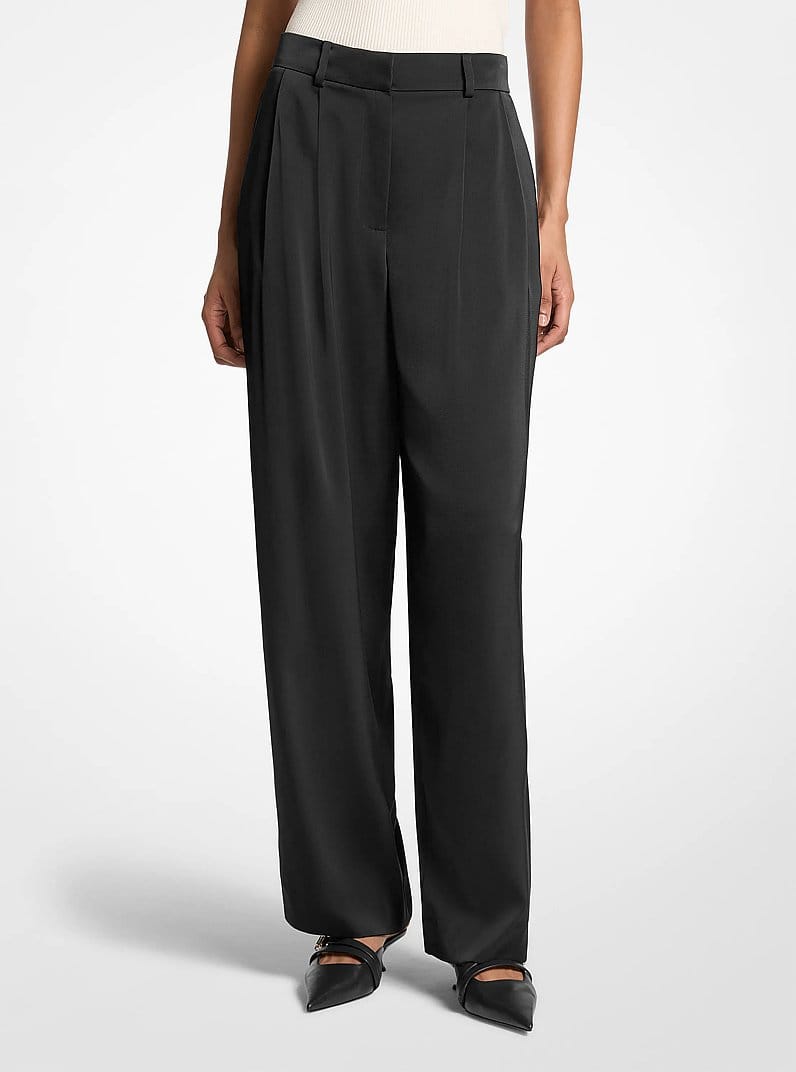 Pleated Satin Pants