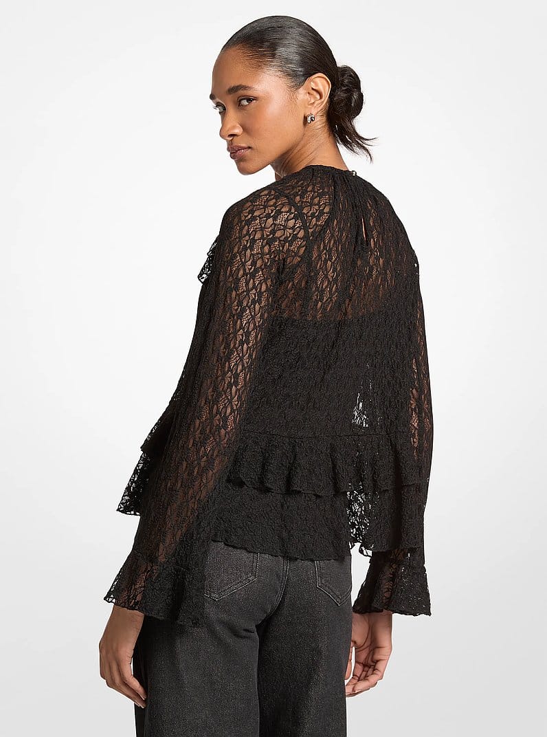 Ruffled Floral Lace Top