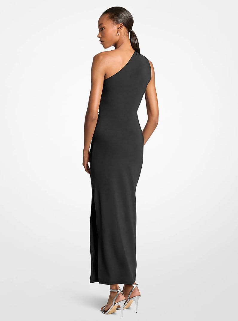 Stretch Matte Jersey One-Shoulder Maxi Dress
