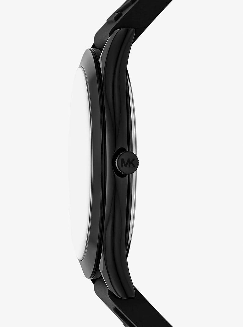 Oversized Aspyn Stainless Steel and Silicone Strap Watch