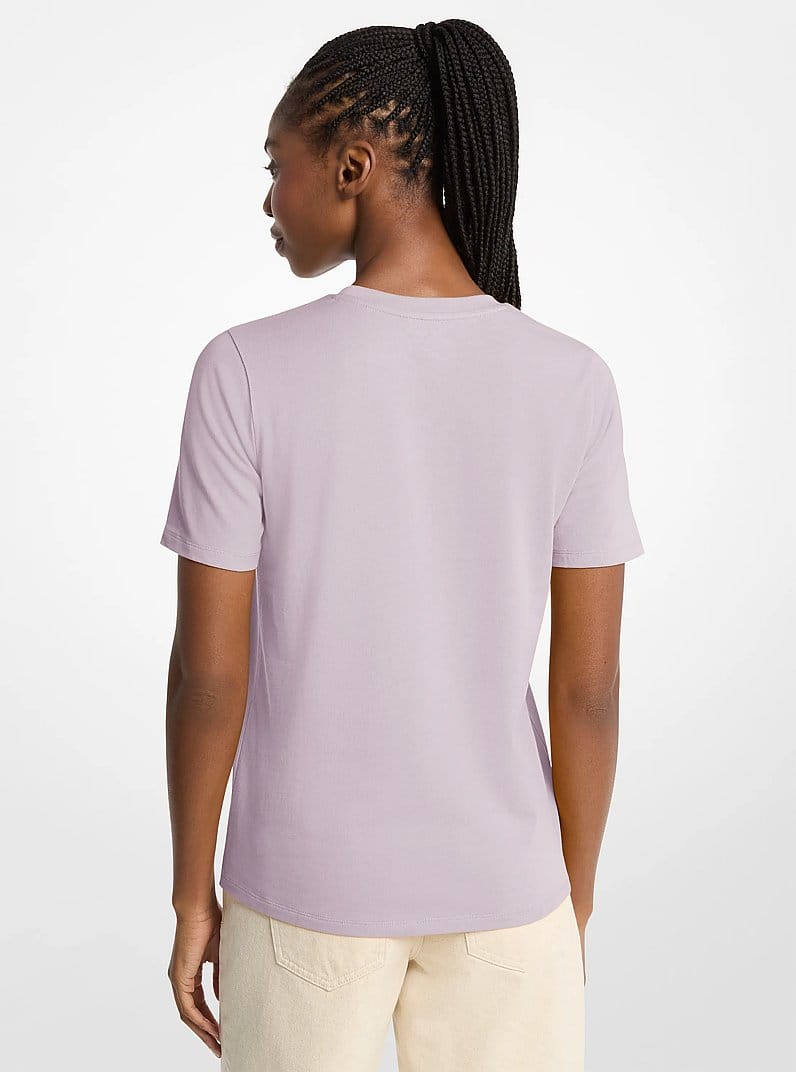 Sequined Logo Cotton T-Shirt