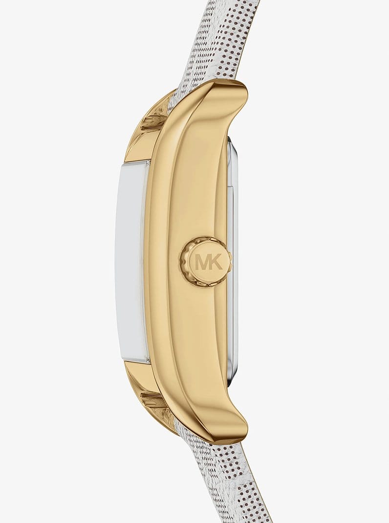 Mini Monroe Gold-Tone and Logo Strap Watch