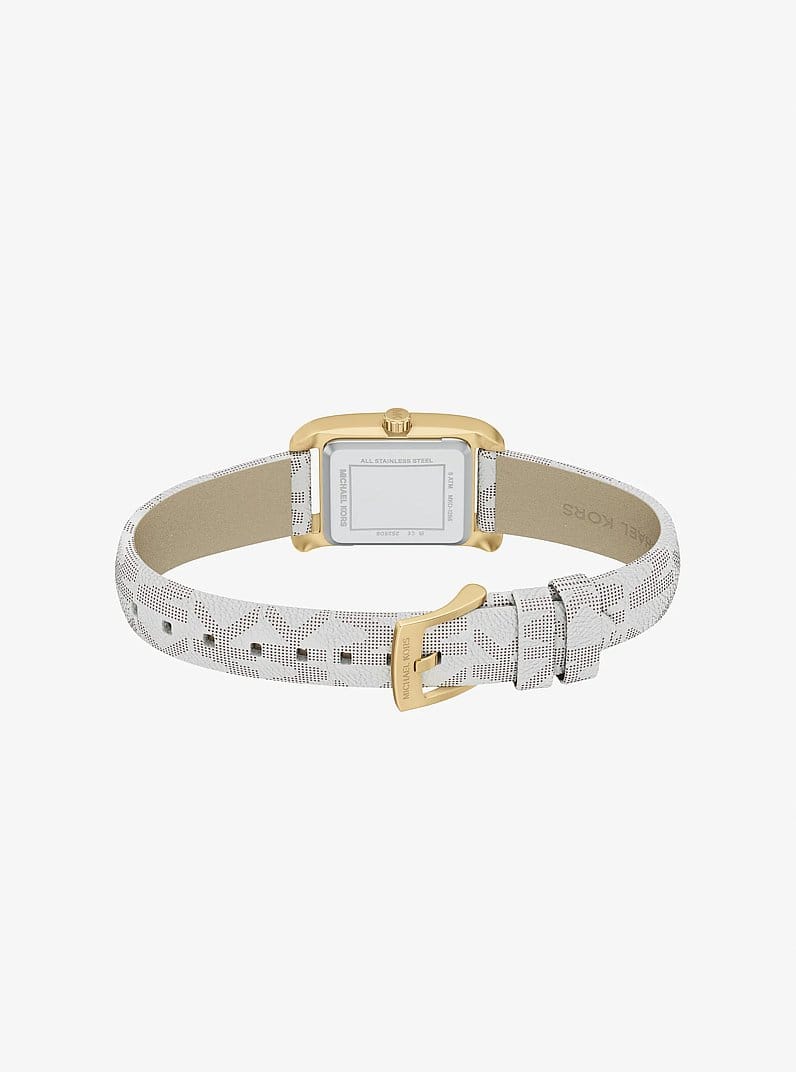 Mini Monroe Gold-Tone and Logo Strap Watch