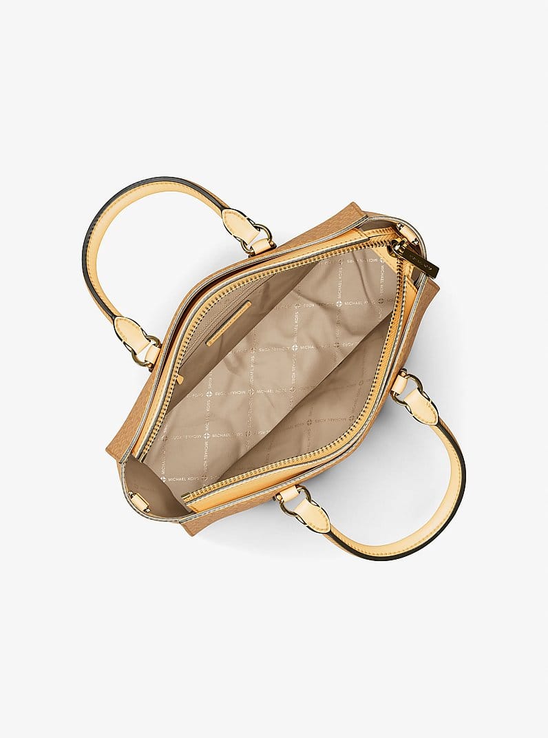 Arden Medium Signature Logo Top-Zip Satchel