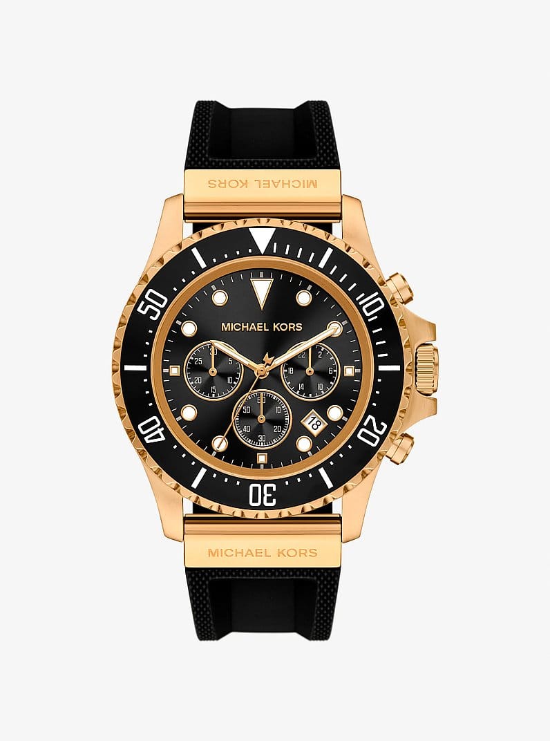 Oversized Everest Gold-Tone and Silicone Watch
