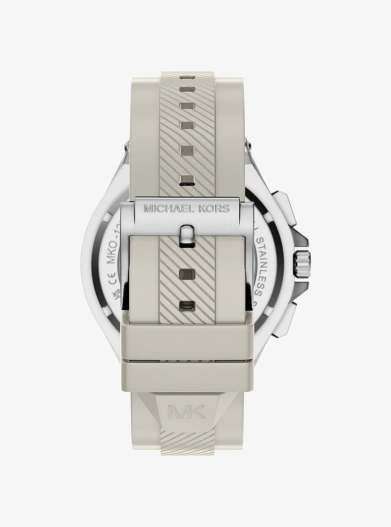 Oversized Lennox Silver-Tone and Silicone Watch