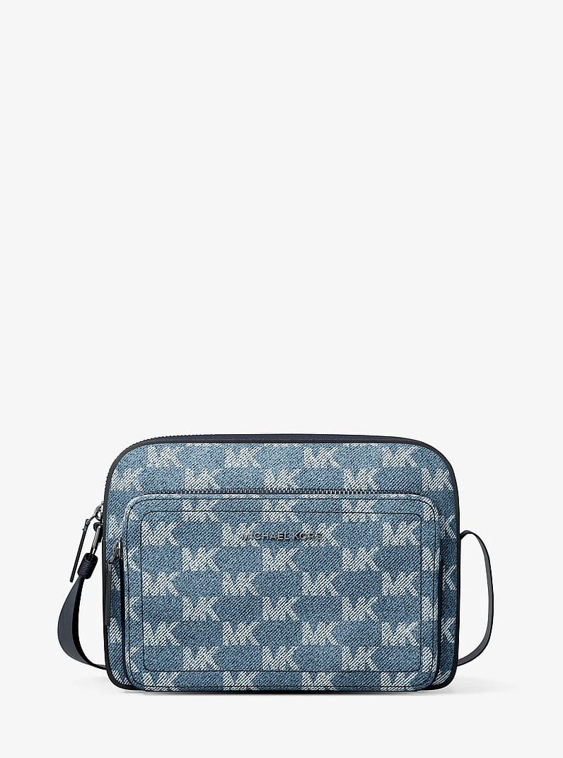 Cooper Logo Jacquard Denim Flight Bag