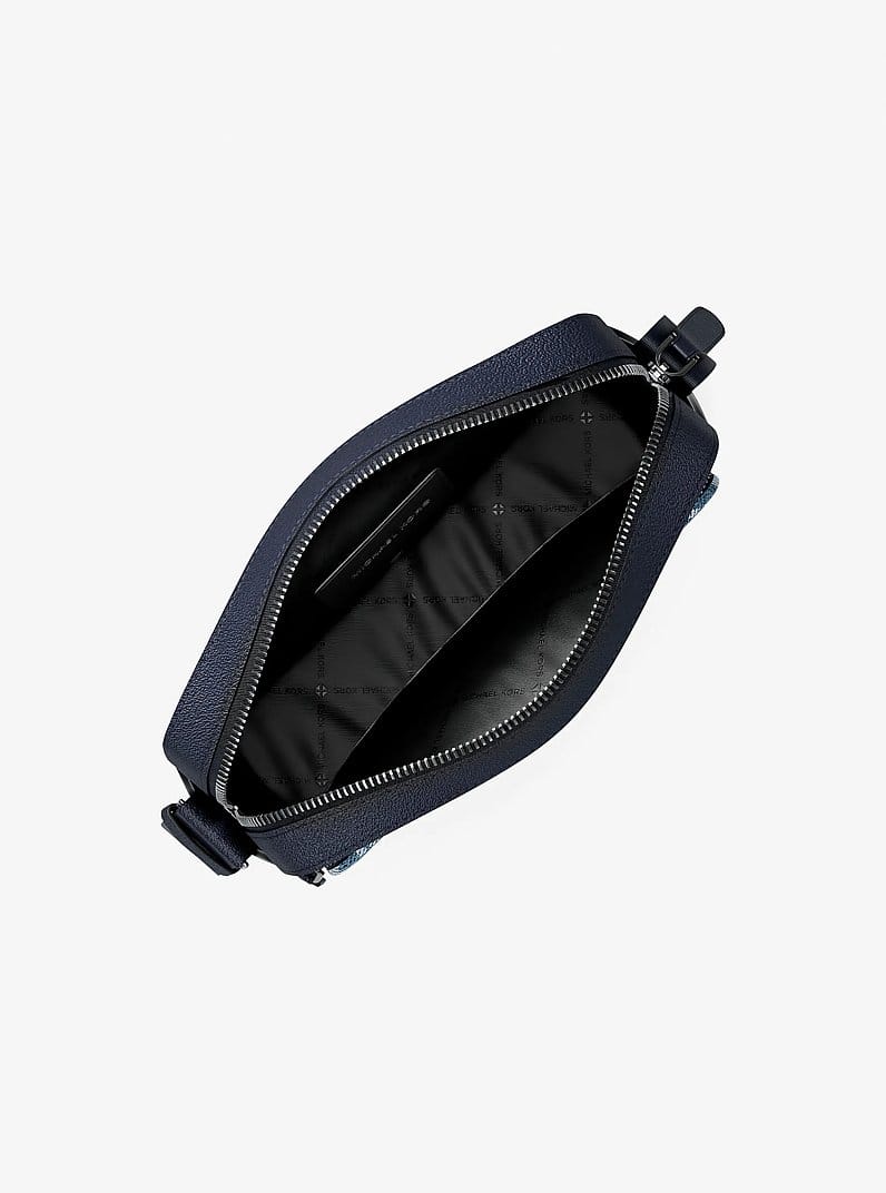 Cooper Logo Jacquard Denim Flight Bag