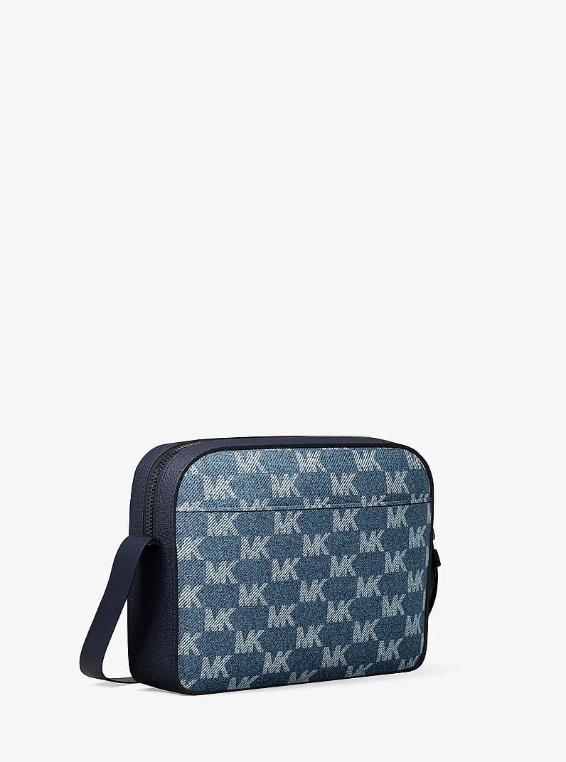 Cooper Logo Jacquard Denim Flight Bag