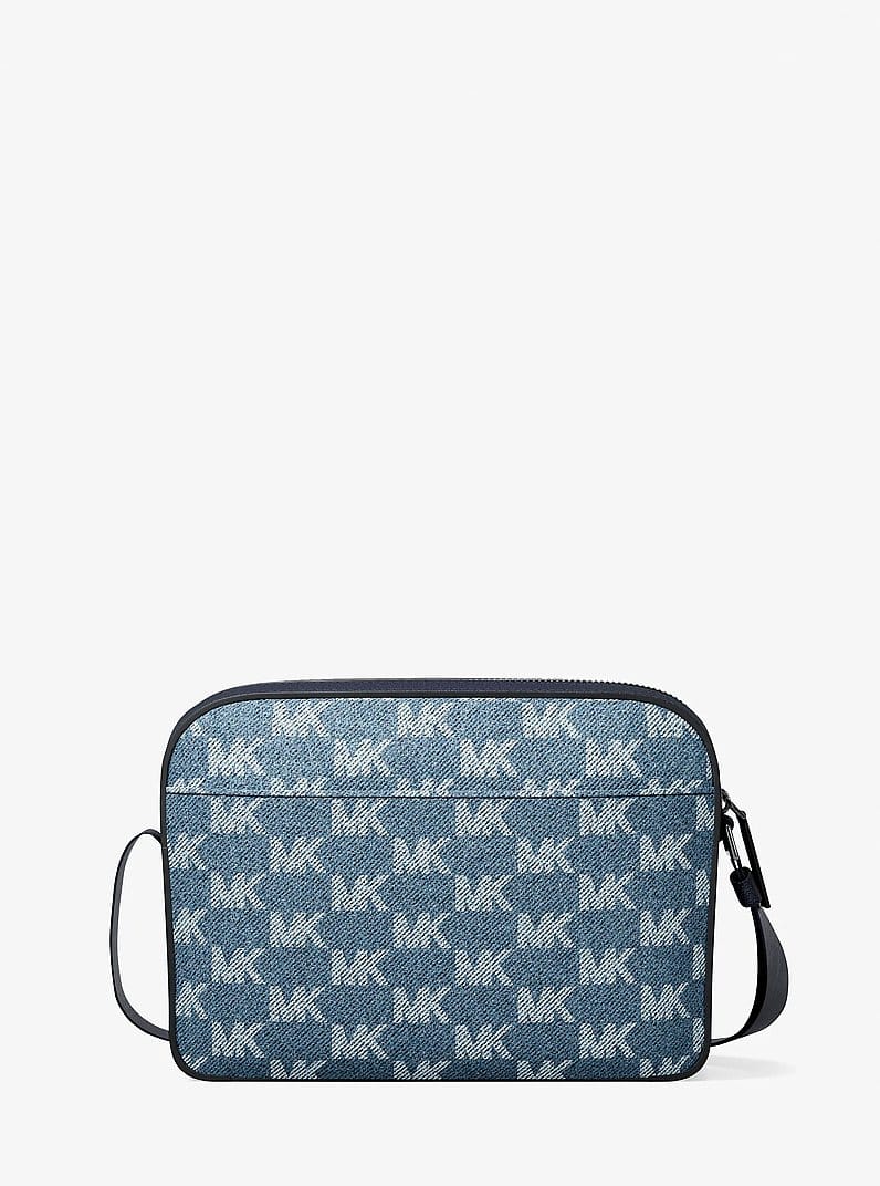 Cooper Logo Jacquard Denim Flight Bag