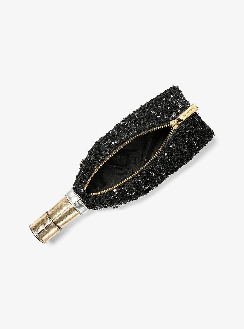 Sequined Champagne Small Crossbody Bag