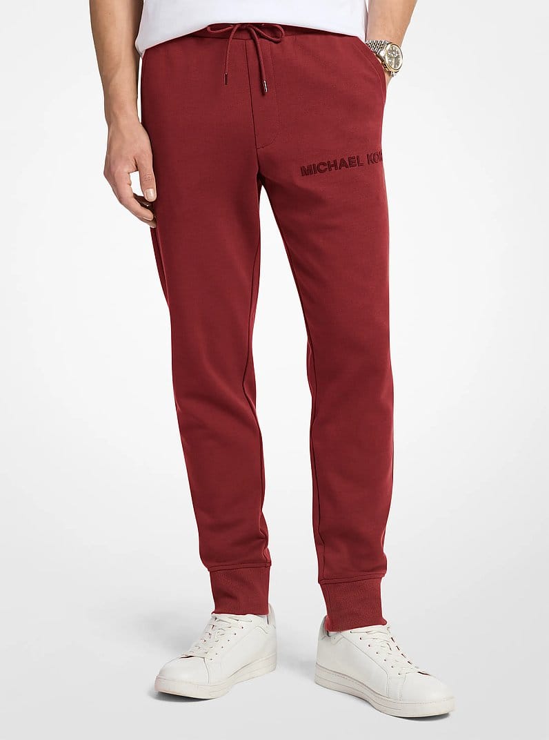Embossed Logo Cotton Blend Joggers