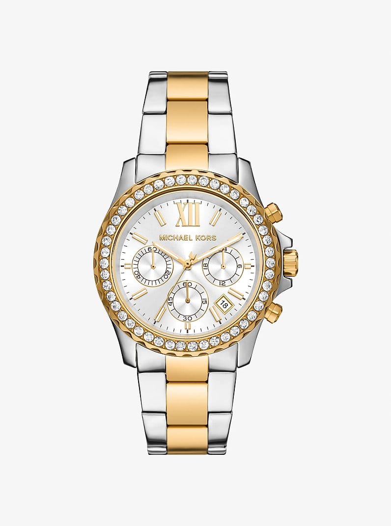 Oversized Everest Pavé Two-Tone Watch
