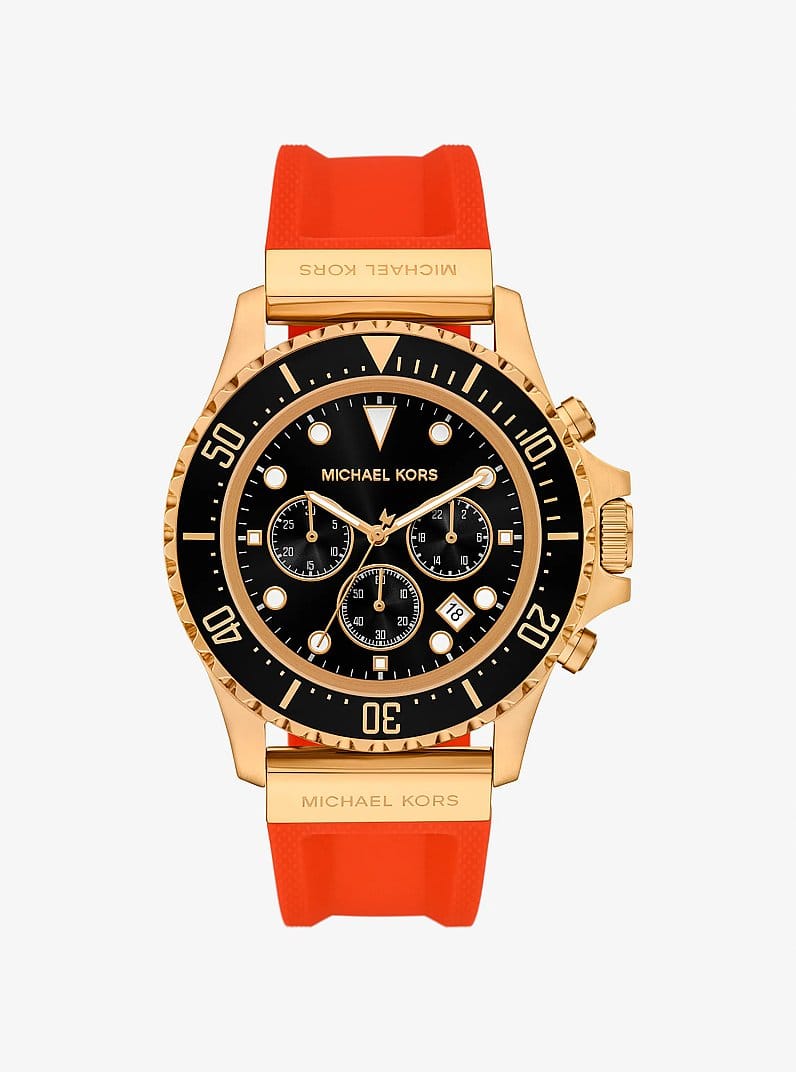 Oversized Everest Gold-Tone and Silicone Watch