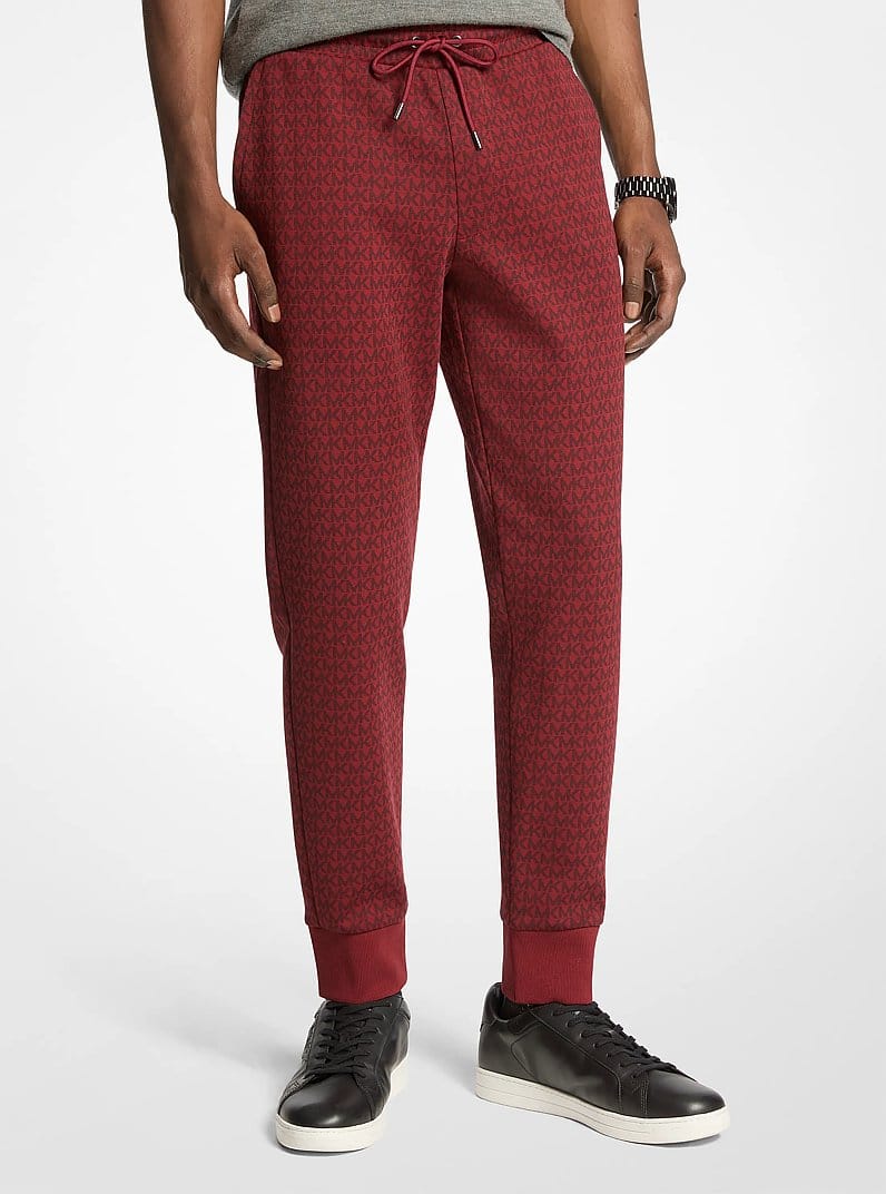 Signature Logo Print Cotton Blend Joggers