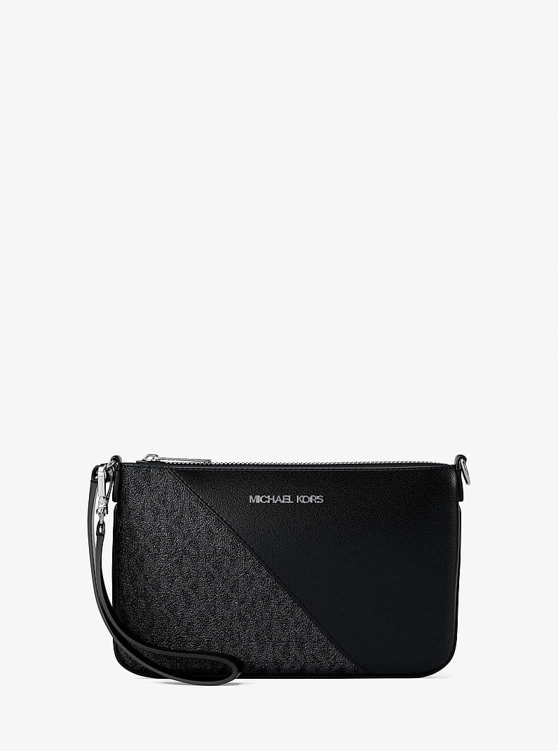 Jet Set Travel Small Signature Logo and Smooth Wristlet