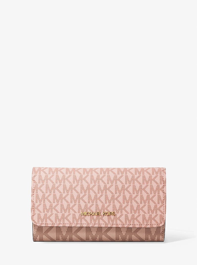 Jet Set Large Signature Logo Tri-Fold Wallet