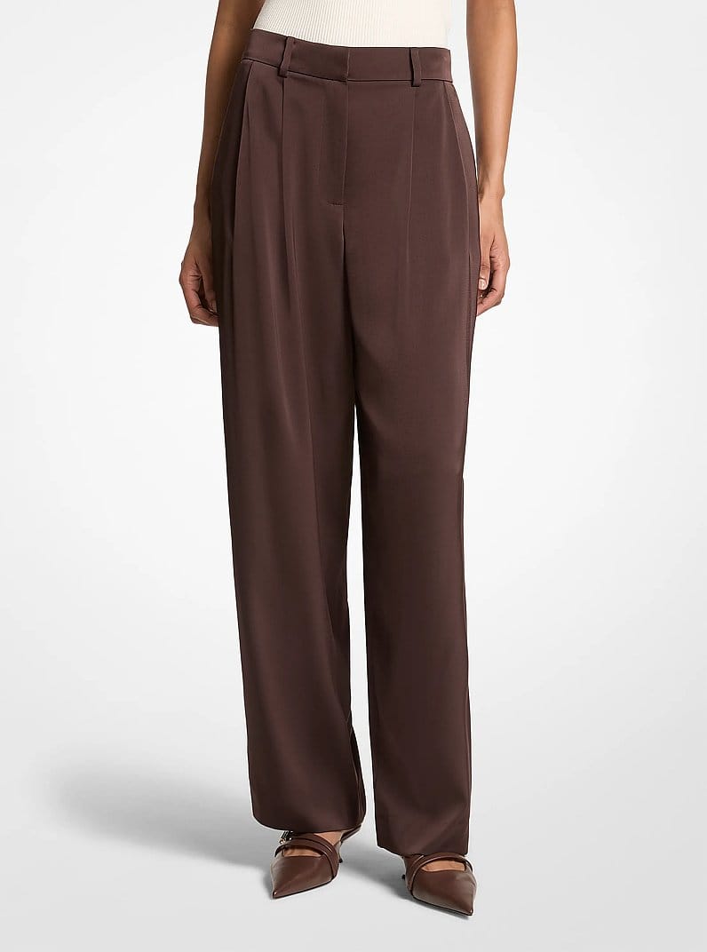 Pleated Satin Pants