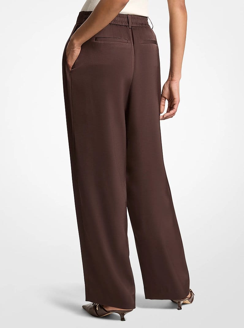 Pleated Satin Pants