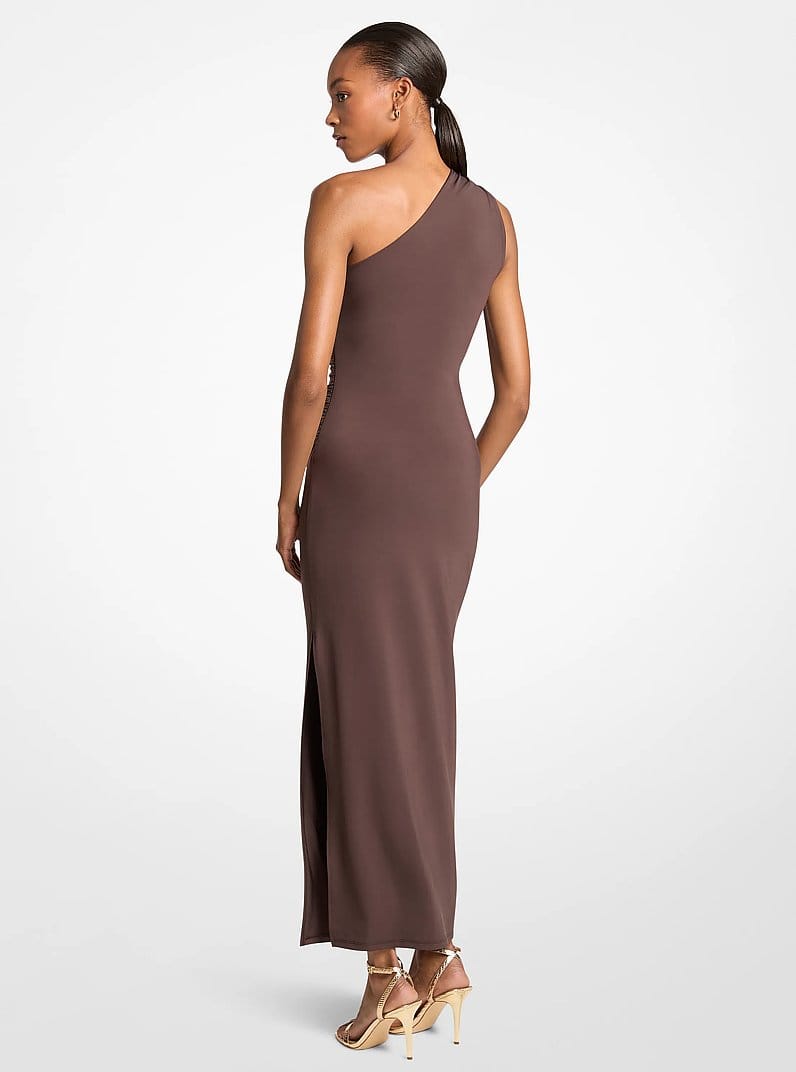 Stretch Matte Jersey One-Shoulder Maxi Dress