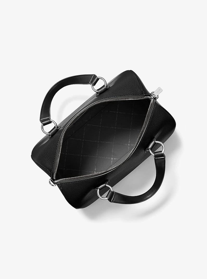 Grayson Medium Pebbled Leather Duffel Crossbody Bag