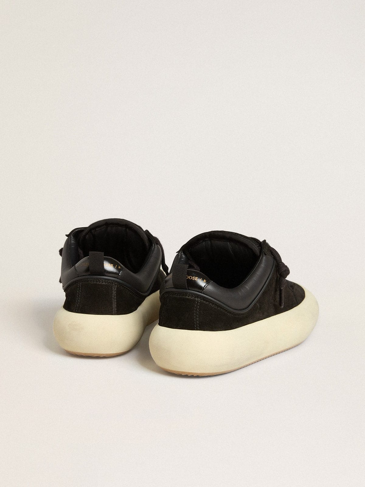 Golden Goose Mens Space-Star Cube In Black Suede With Perforated Star Mens