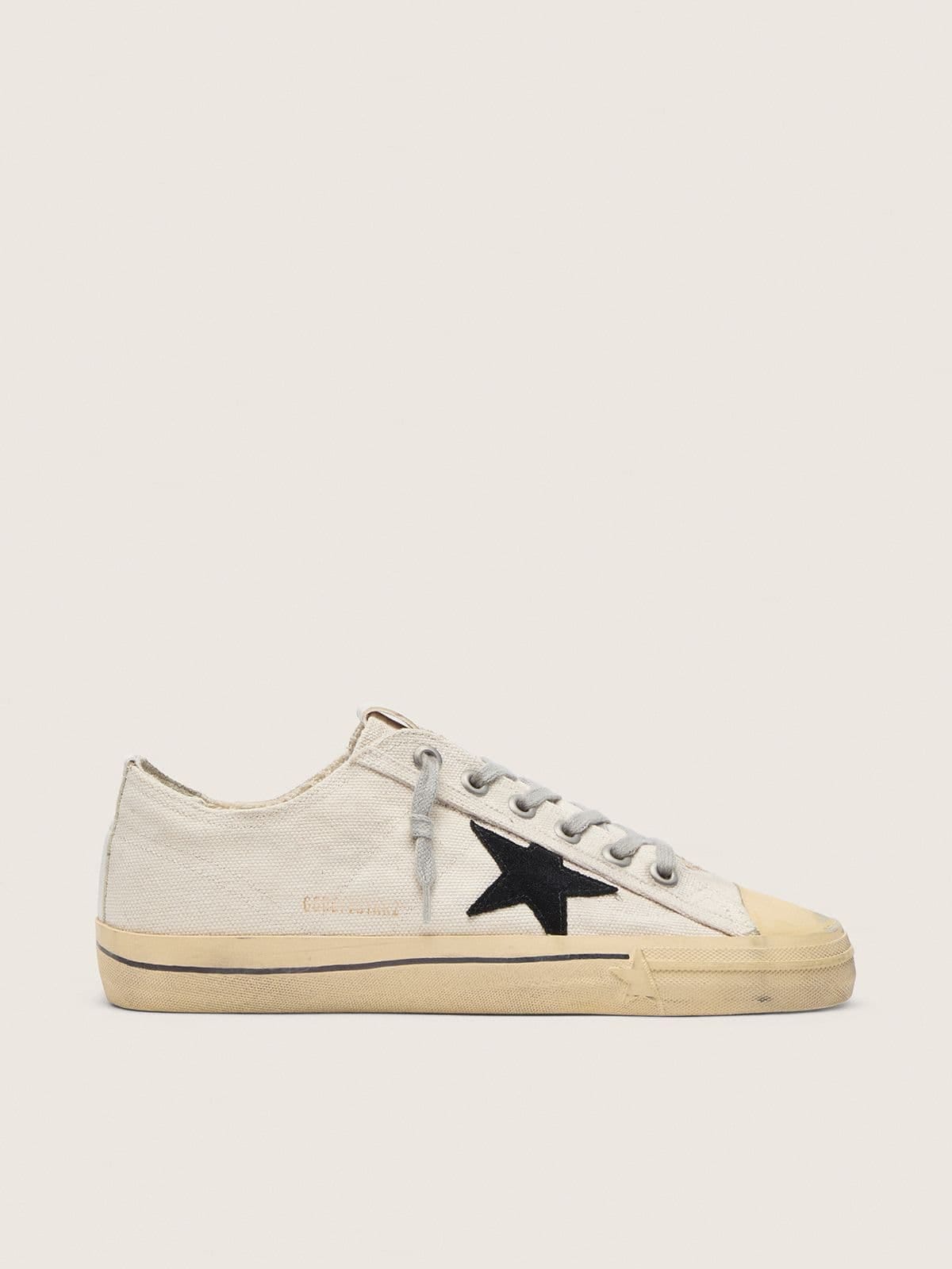 Golden Goose Mens V-Star With Black Suede Star And Embroidered Lettering Mens