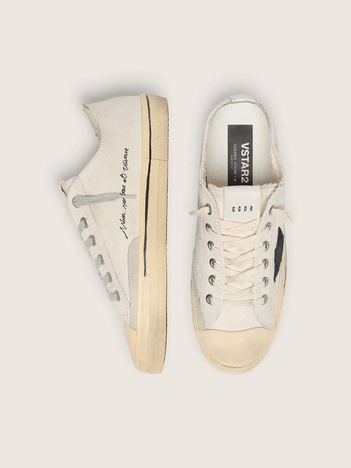 Golden Goose Mens V-Star With Black Suede Star And Embroidered Lettering Mens