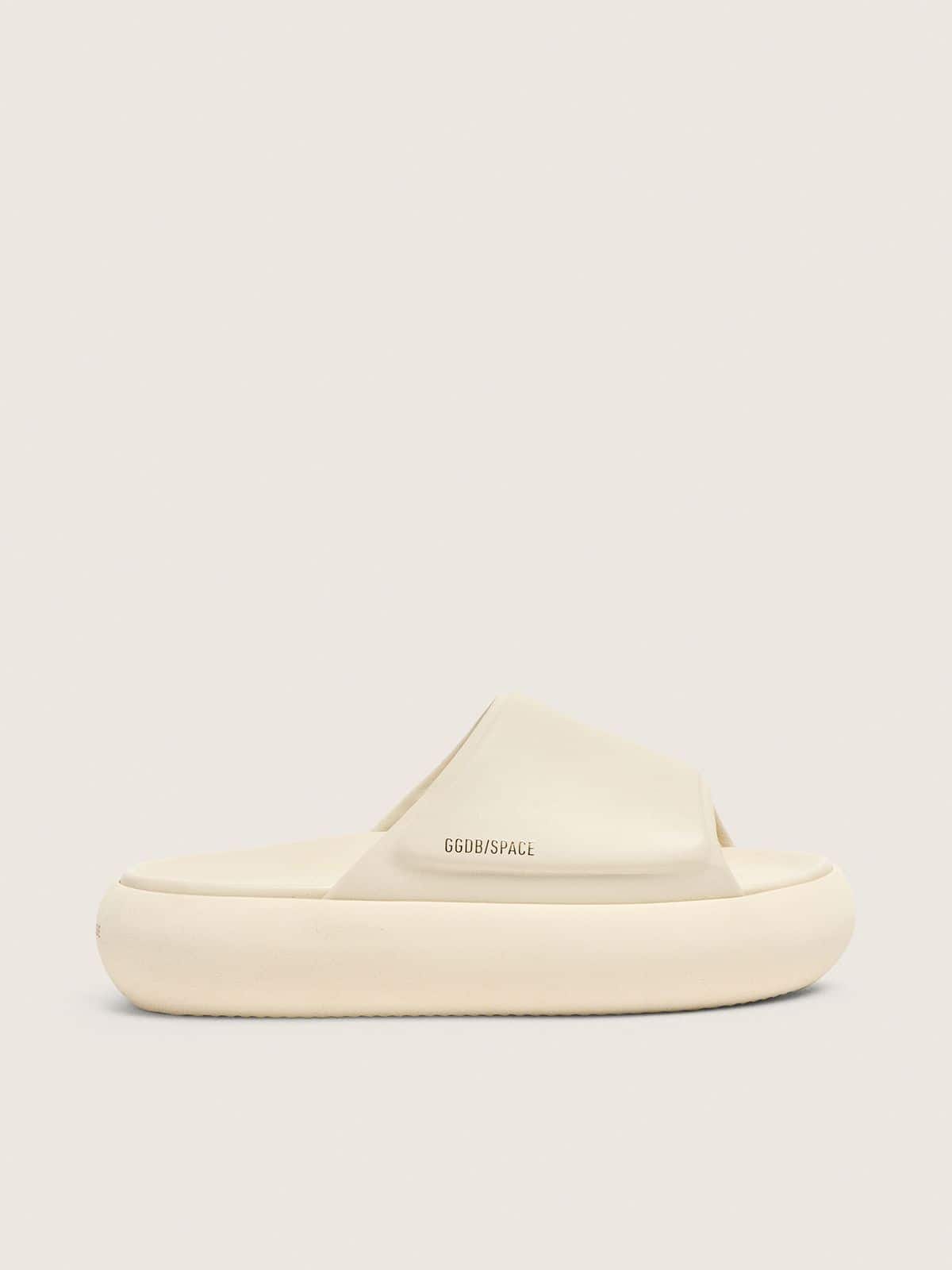 Golden Goose Mens Space-Star Slide Slip-Ons In White Leather Mens