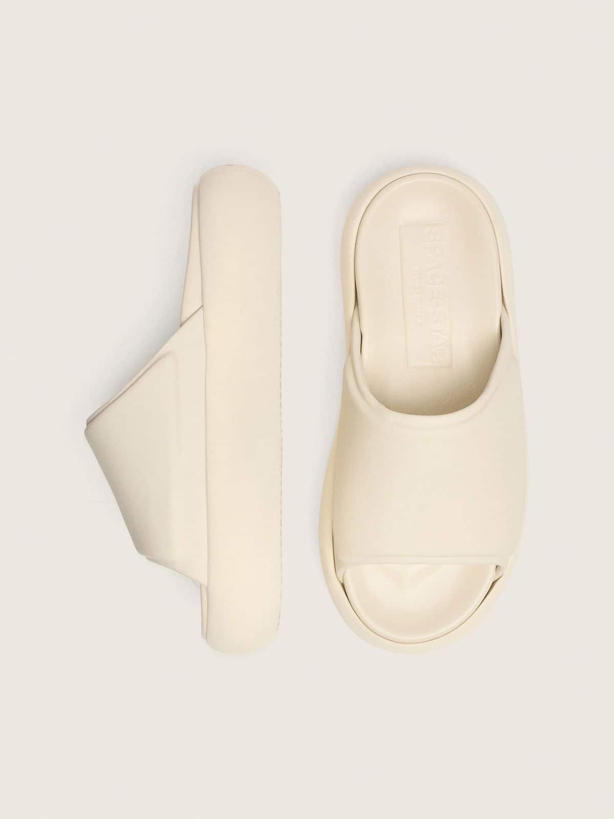 Golden Goose Mens Space-Star Slide Slip-Ons In White Leather Mens