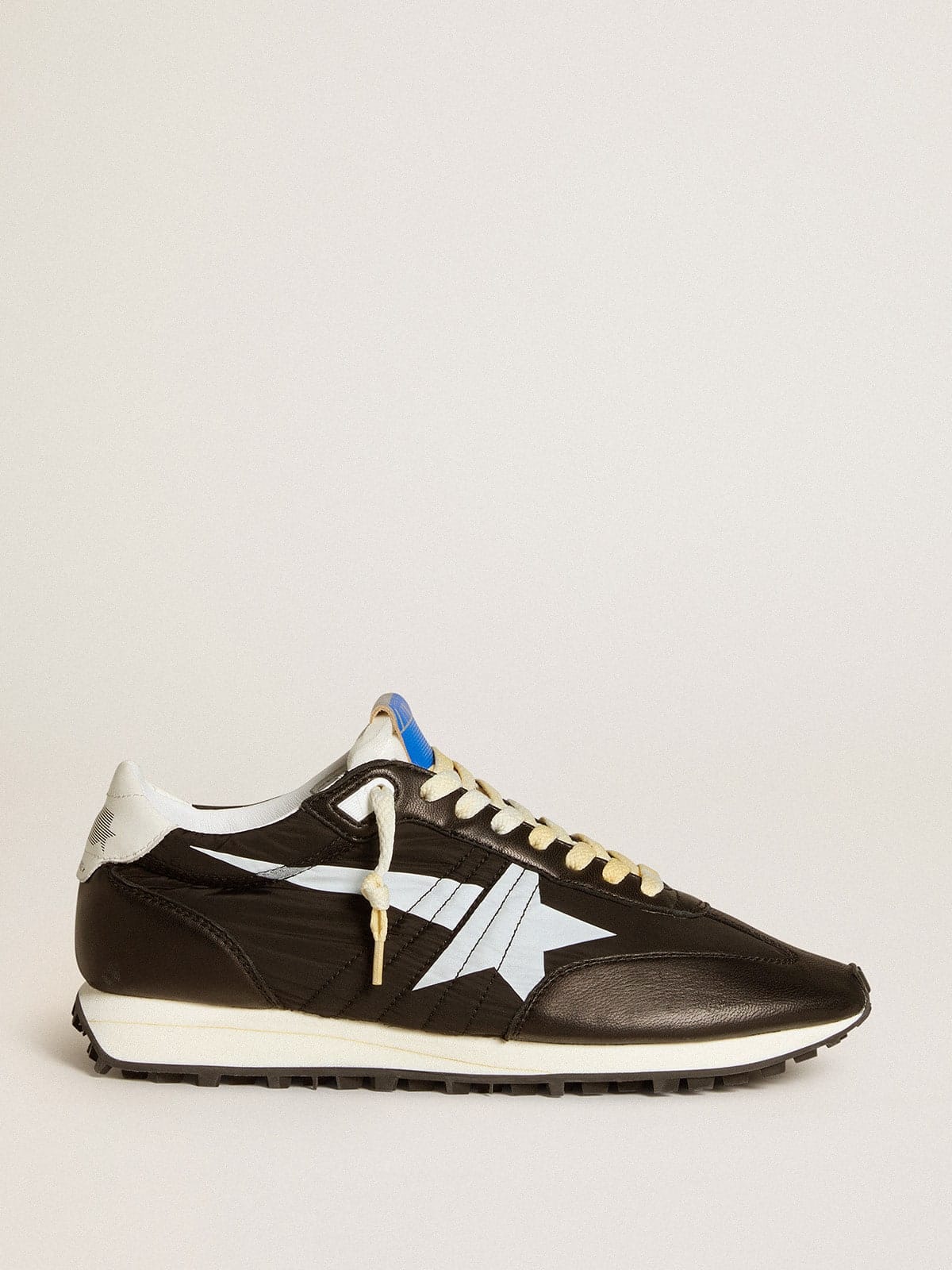 Golden Goose Mens Marathon With Black Nylon Upper And White Star Mens