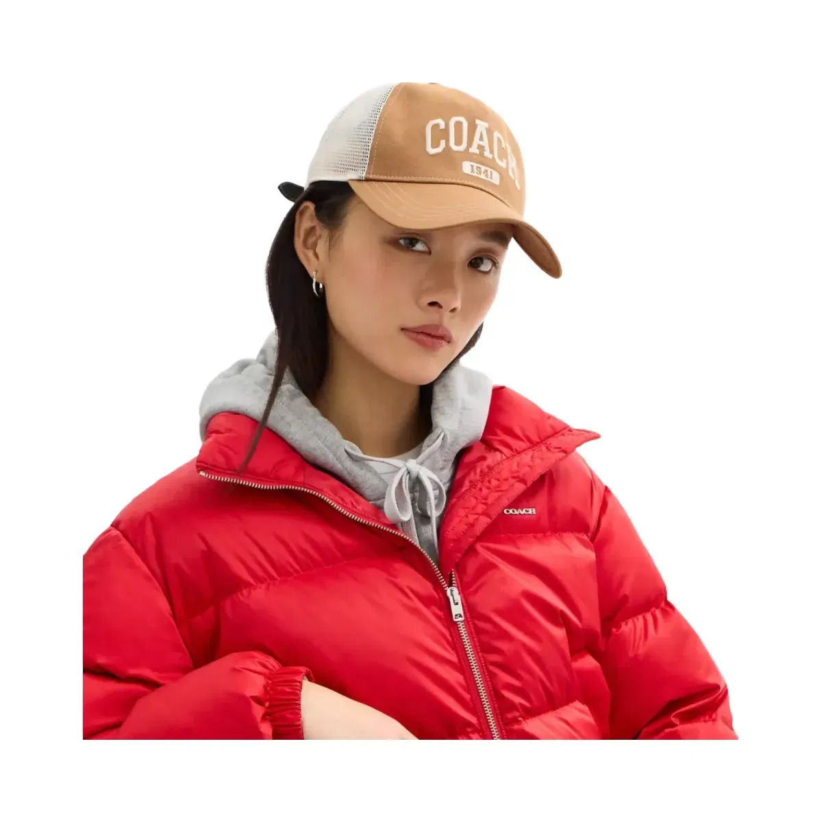 Coach 1941 Varsity Trucker Hat in Light Saddle