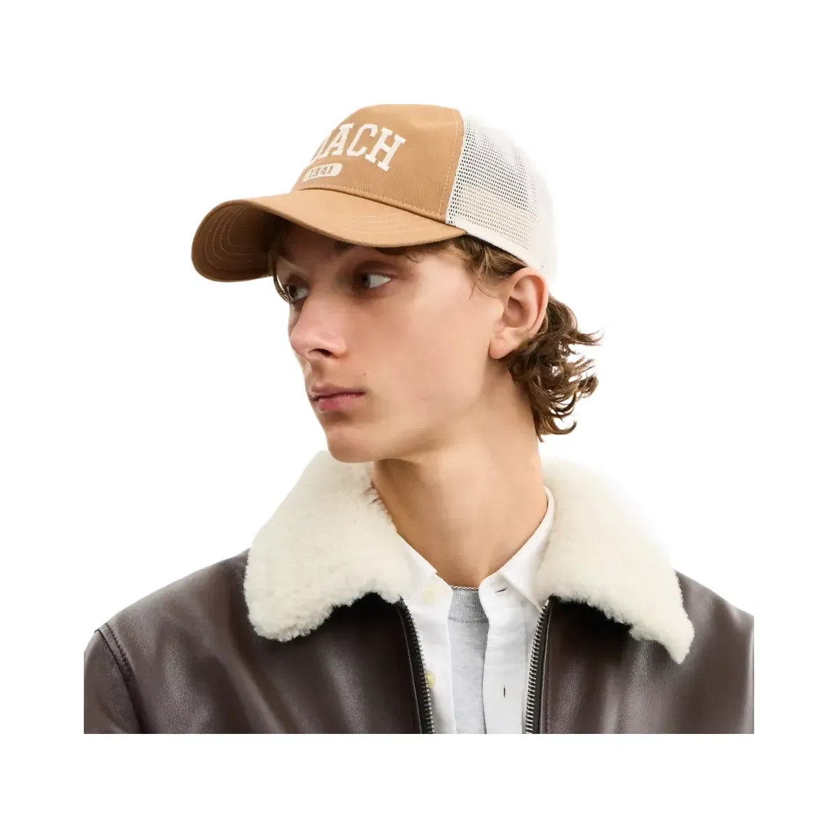 Coach 1941 Varsity Trucker Hat in Light Saddle