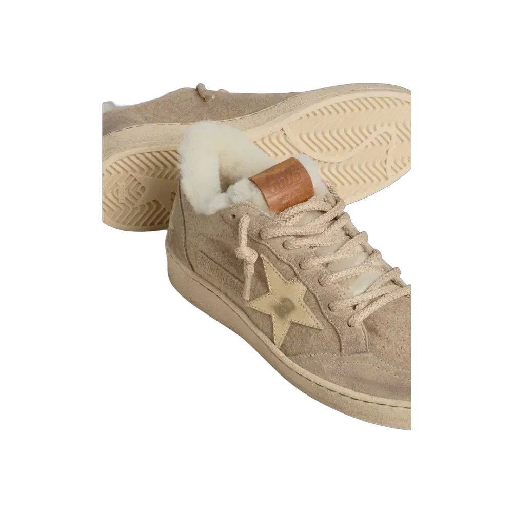 Golden Goose Ball Star In Wool With Gold Leather Star And White Shearling Lining