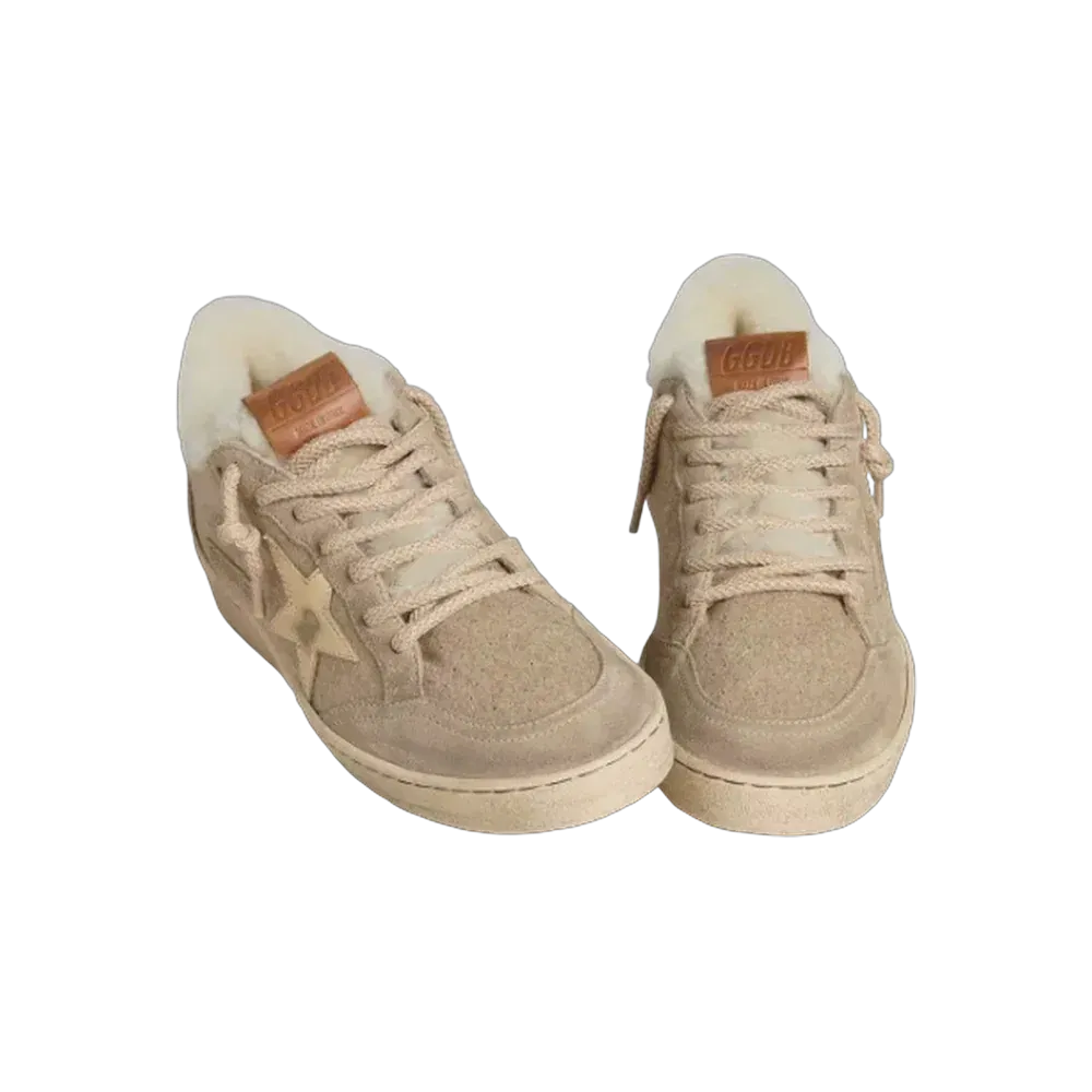 Golden Goose Ball Star In Wool With Gold Leather Star And White Shearling Lining